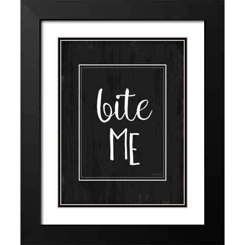 Bite Me Black Modern Wood Framed Art Print with Double Matting by Pugh, Jennifer