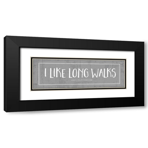 Long Walks Black Modern Wood Framed Art Print with Double Matting by Pugh, Jennifer