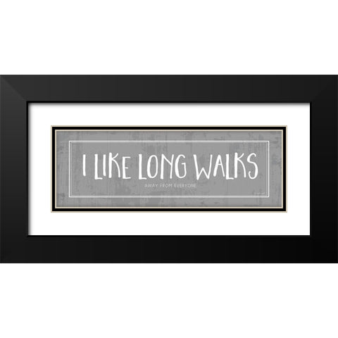 Long Walks Black Modern Wood Framed Art Print with Double Matting by Pugh, Jennifer