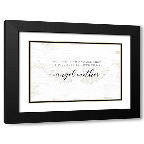 Angel Mother Black Modern Wood Framed Art Print with Double Matting by Pugh, Jennifer