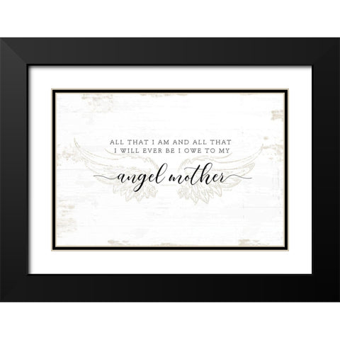 Angel Mother Black Modern Wood Framed Art Print with Double Matting by Pugh, Jennifer