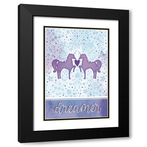 Watercolor Unicorn III Black Modern Wood Framed Art Print with Double Matting by Pugh, Jennifer