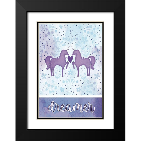 Watercolor Unicorn III Black Modern Wood Framed Art Print with Double Matting by Pugh, Jennifer