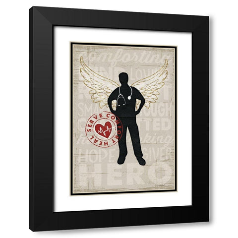 Hero Black Modern Wood Framed Art Print with Double Matting by Pugh, Jennifer