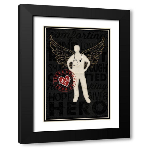 Hero Black Modern Wood Framed Art Print with Double Matting by Pugh, Jennifer