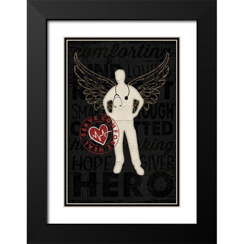 Hero Black Modern Wood Framed Art Print with Double Matting by Pugh, Jennifer