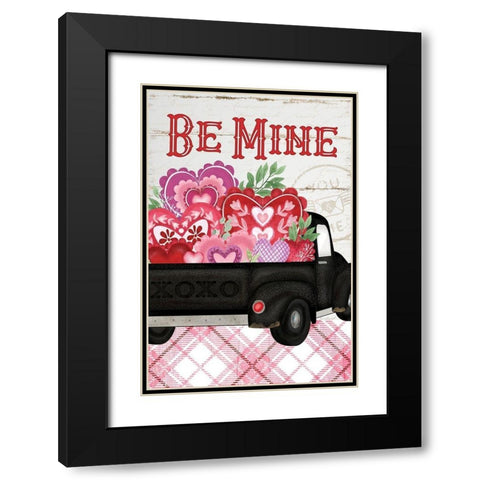 Be Mine Black Modern Wood Framed Art Print with Double Matting by Pugh, Jennifer