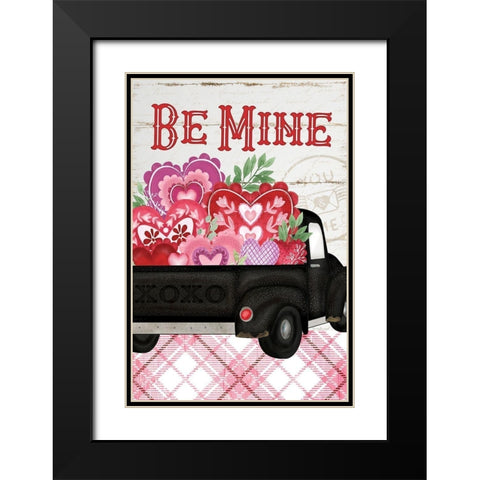 Be Mine Black Modern Wood Framed Art Print with Double Matting by Pugh, Jennifer