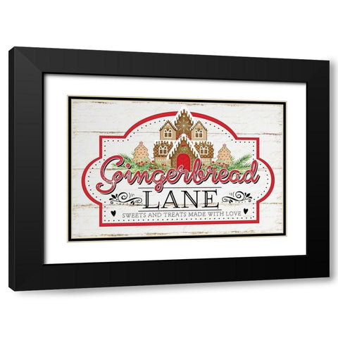 Gingerbread Lane Black Modern Wood Framed Art Print with Double Matting by Pugh, Jennifer