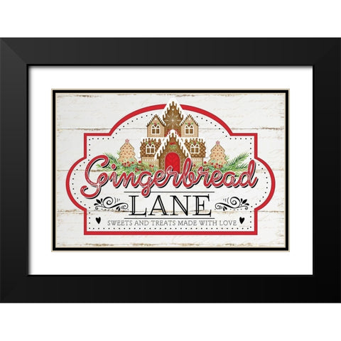 Gingerbread Lane Black Modern Wood Framed Art Print with Double Matting by Pugh, Jennifer