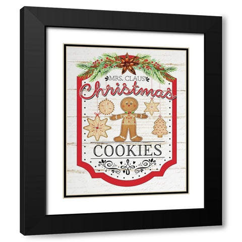 Christmas Cookies Black Modern Wood Framed Art Print with Double Matting by Pugh, Jennifer