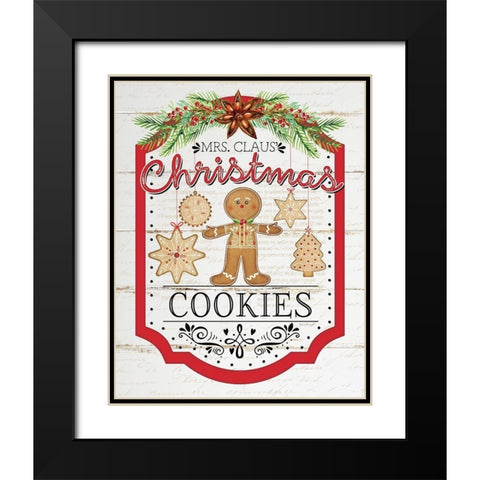 Christmas Cookies Black Modern Wood Framed Art Print with Double Matting by Pugh, Jennifer