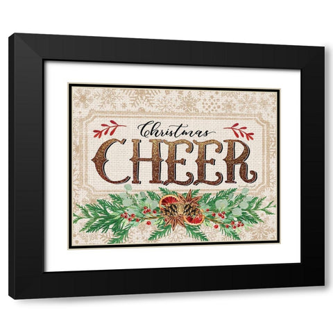 Christmas Cheer Black Modern Wood Framed Art Print with Double Matting by Pugh, Jennifer