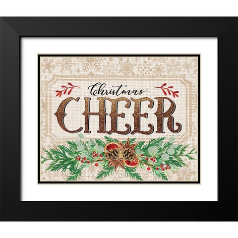 Christmas Cheer Black Modern Wood Framed Art Print with Double Matting by Pugh, Jennifer