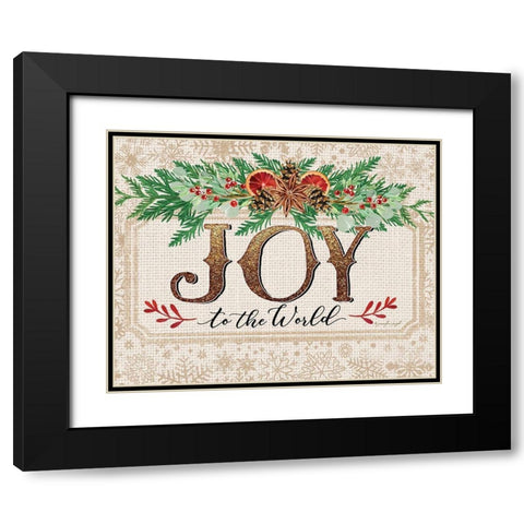 Joy to the World Black Modern Wood Framed Art Print with Double Matting by Pugh, Jennifer