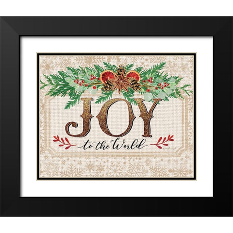 Joy to the World Black Modern Wood Framed Art Print with Double Matting by Pugh, Jennifer