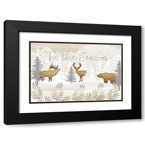 Tis the Season Black Modern Wood Framed Art Print with Double Matting by Pugh, Jennifer