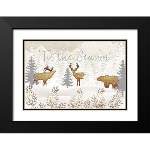 Tis the Season Black Modern Wood Framed Art Print with Double Matting by Pugh, Jennifer