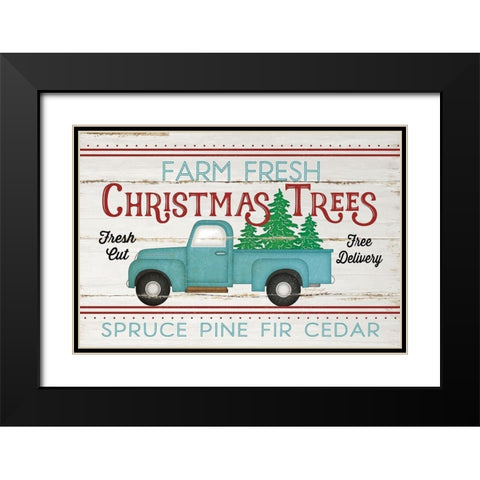 Farm Fresh Trees Black Modern Wood Framed Art Print with Double Matting by Pugh, Jennifer