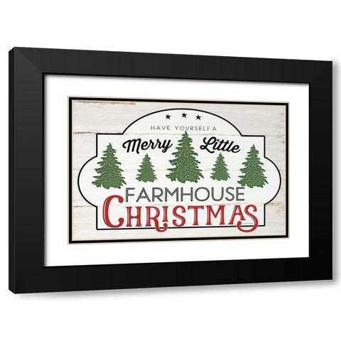 Merry Little Farmhouse II Black Modern Wood Framed Art Print with Double Matting by Pugh, Jennifer