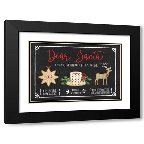 Dear Santa Black Modern Wood Framed Art Print with Double Matting by Pugh, Jennifer