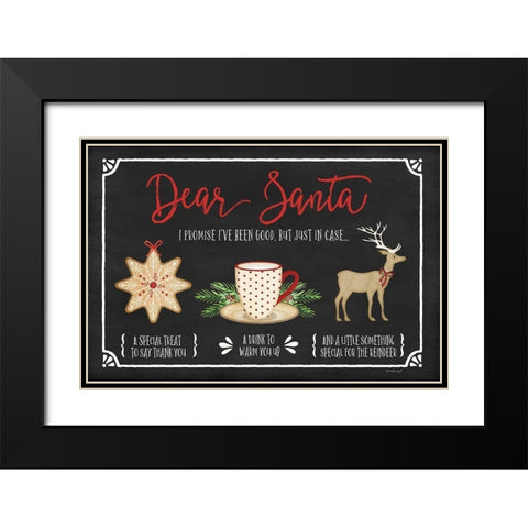 Dear Santa Black Modern Wood Framed Art Print with Double Matting by Pugh, Jennifer