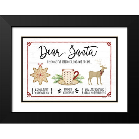 Dear Santa - White Black Modern Wood Framed Art Print with Double Matting by Pugh, Jennifer