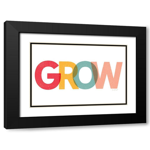 Grow Black Modern Wood Framed Art Print with Double Matting by Pugh, Jennifer