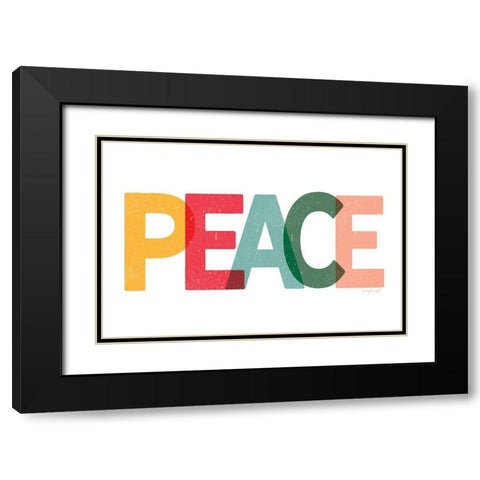 Peace Black Modern Wood Framed Art Print with Double Matting by Pugh, Jennifer