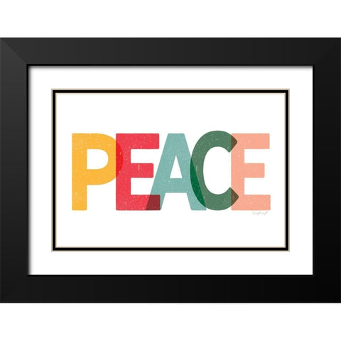 Peace Black Modern Wood Framed Art Print with Double Matting by Pugh, Jennifer