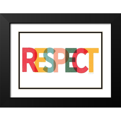 Respect Black Modern Wood Framed Art Print with Double Matting by Pugh, Jennifer