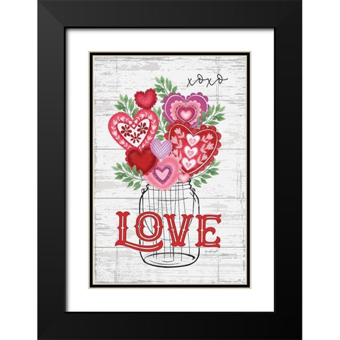 Love Black Modern Wood Framed Art Print with Double Matting by Pugh, Jennifer