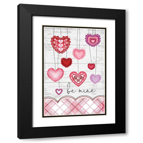 Be Mine Black Modern Wood Framed Art Print with Double Matting by Pugh, Jennifer