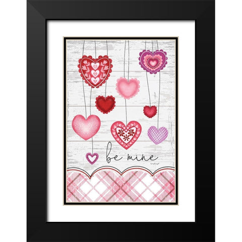 Be Mine Black Modern Wood Framed Art Print with Double Matting by Pugh, Jennifer