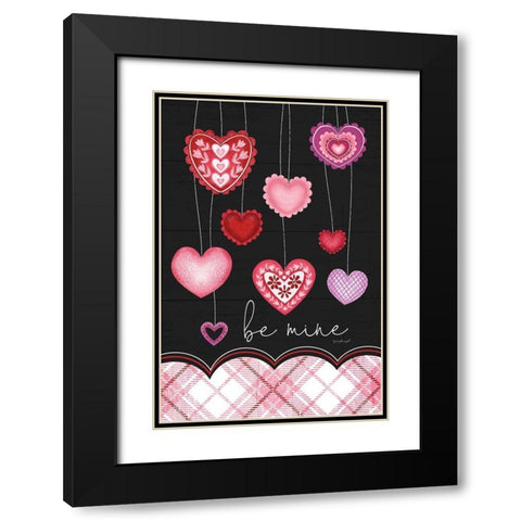 Be Mine Black Modern Wood Framed Art Print with Double Matting by Pugh, Jennifer