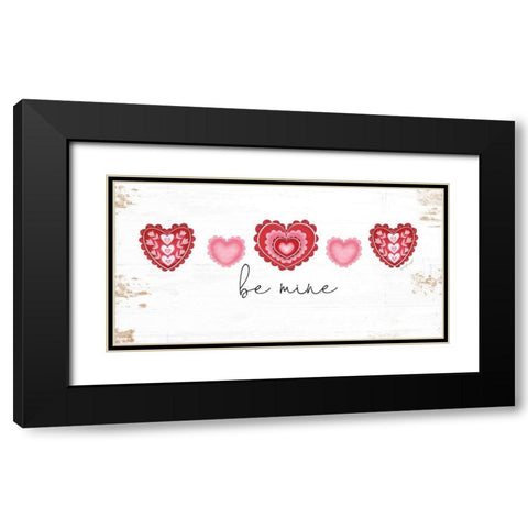 Be Mine Black Modern Wood Framed Art Print with Double Matting by Pugh, Jennifer