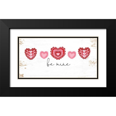 Be Mine Black Modern Wood Framed Art Print with Double Matting by Pugh, Jennifer