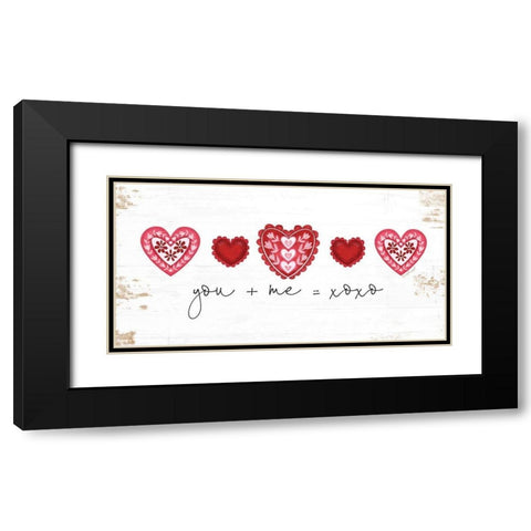 You + Me Black Modern Wood Framed Art Print with Double Matting by Pugh, Jennifer