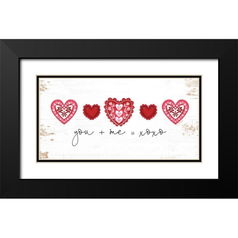 You + Me Black Modern Wood Framed Art Print with Double Matting by Pugh, Jennifer