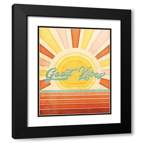 Good Vibes Black Modern Wood Framed Art Print with Double Matting by Pugh, Jennifer