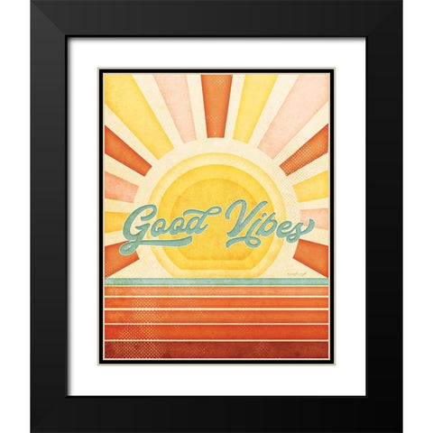 Good Vibes Black Modern Wood Framed Art Print with Double Matting by Pugh, Jennifer