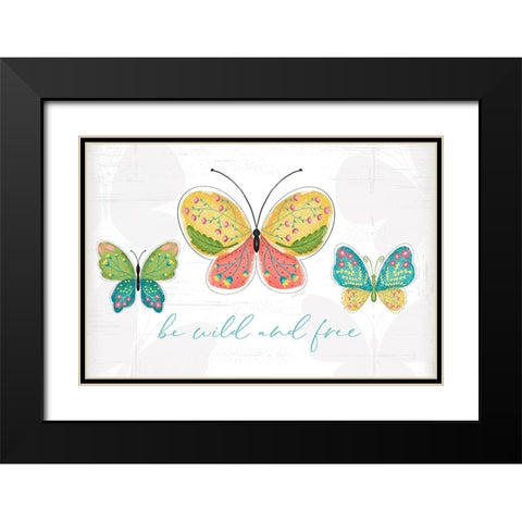 Be Wild and Free Black Modern Wood Framed Art Print with Double Matting by Pugh, Jennifer