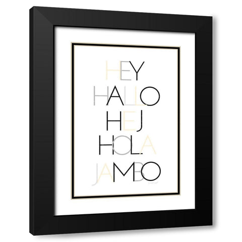 Hello III Black Modern Wood Framed Art Print with Double Matting by Pugh, Jennifer