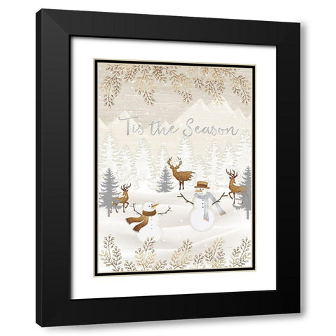 Tis the Season Black Modern Wood Framed Art Print with Double Matting by Pugh, Jennifer