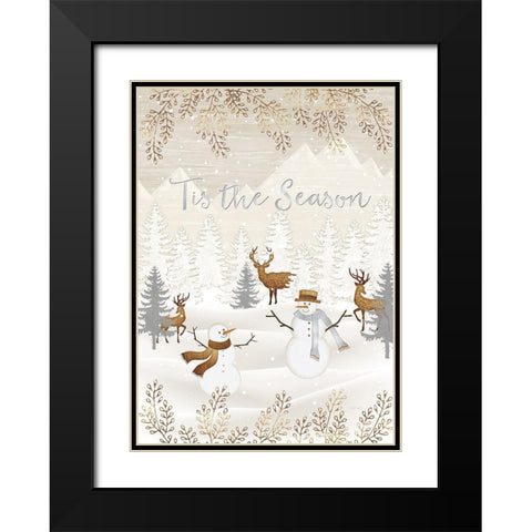 Tis the Season Black Modern Wood Framed Art Print with Double Matting by Pugh, Jennifer
