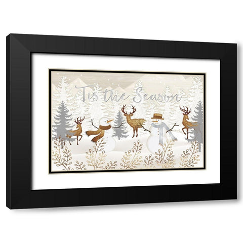 Tis the Season Black Modern Wood Framed Art Print with Double Matting by Pugh, Jennifer