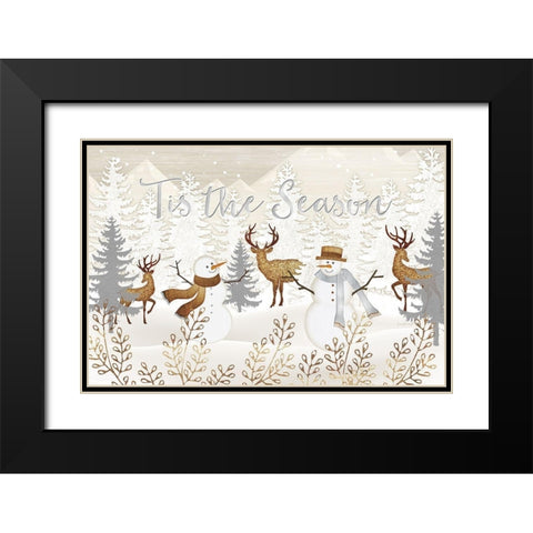 Tis the Season Black Modern Wood Framed Art Print with Double Matting by Pugh, Jennifer