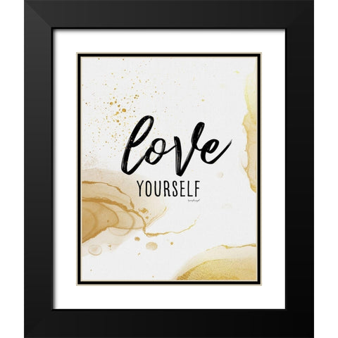 Love Yourself Black Modern Wood Framed Art Print with Double Matting by Pugh, Jennifer