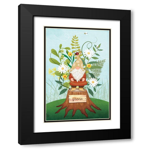 Gnome Grow Black Modern Wood Framed Art Print with Double Matting by Pugh, Jennifer