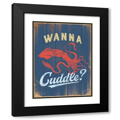 Wanna Cuddle Black Modern Wood Framed Art Print with Double Matting by Brando, JJ